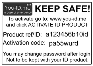 keep all your items that arrive with your emergency ID product