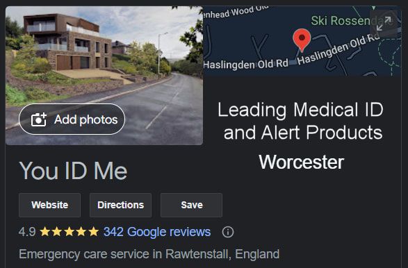Worcester medical ID. Men Women Ladies Children Kids. Bracelets, Tags, Cards, Necklaces. Medical ID products with phone alert service.