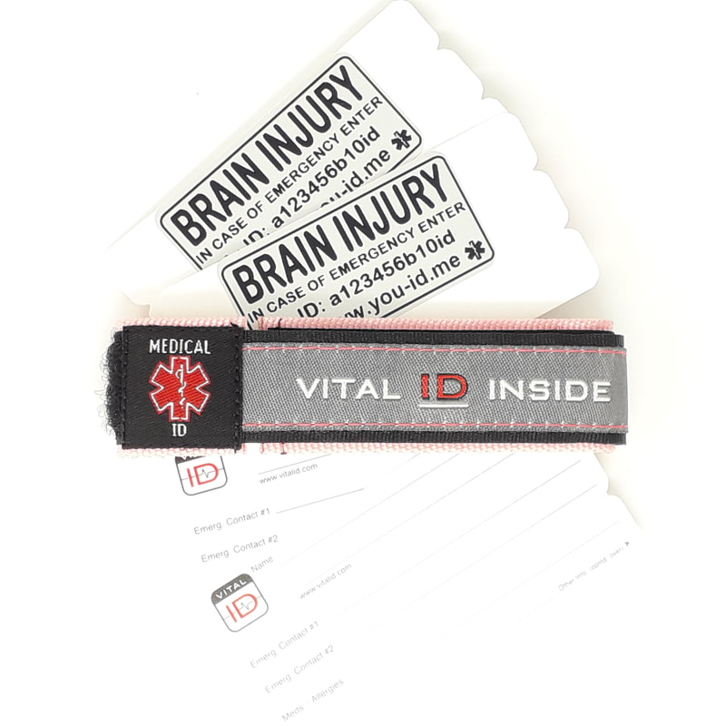 brain injury alert bracelet card