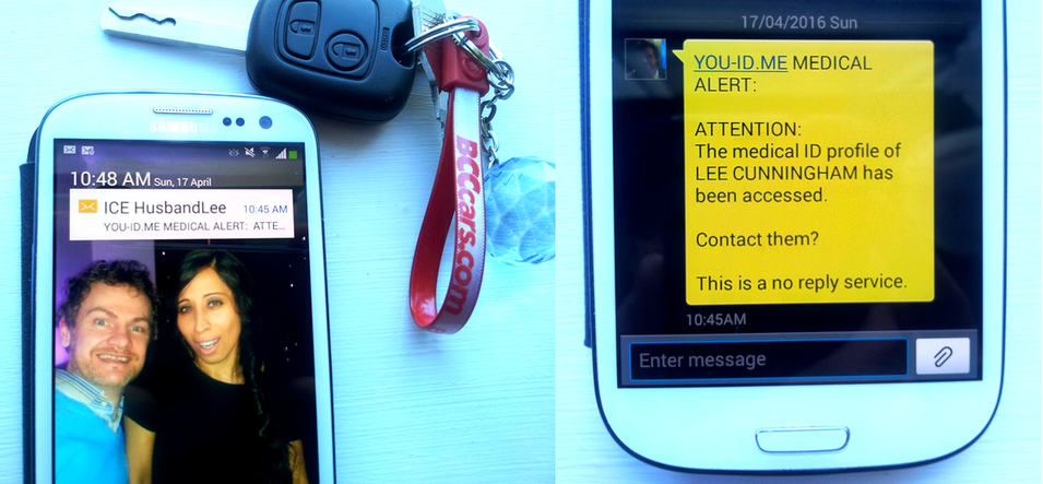 Emergency SMS text Message Alerts to Vital ID Wristband Wearers Emergency Contacts Next of Kin and Family