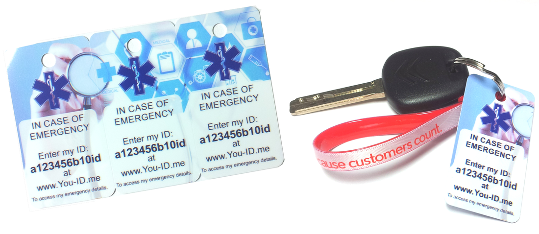 Emergency Medical ID Key Ring ICE