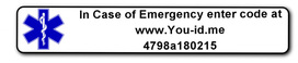 Medical emergency identity bracelets are now coded with a unique ID code that can be used on our website by medics and paramedics and emergency services