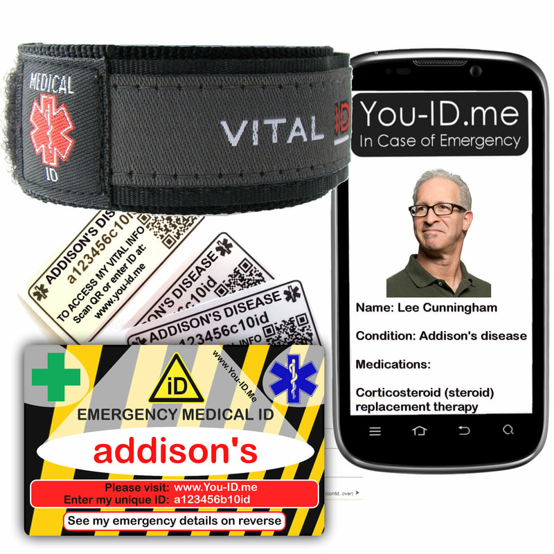 Addison's Disease Bracelet and Wallet Card
