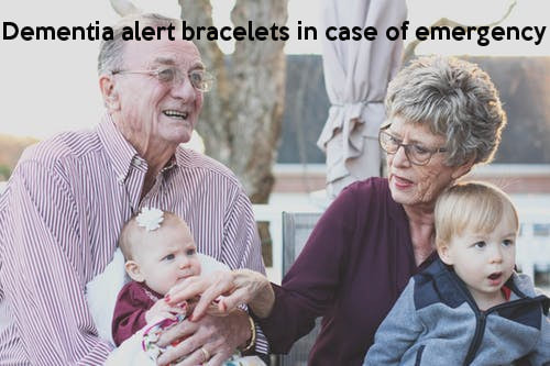 Dementia bracelets for men and women. Alzheimer's alert bracelet in case of emergency.
